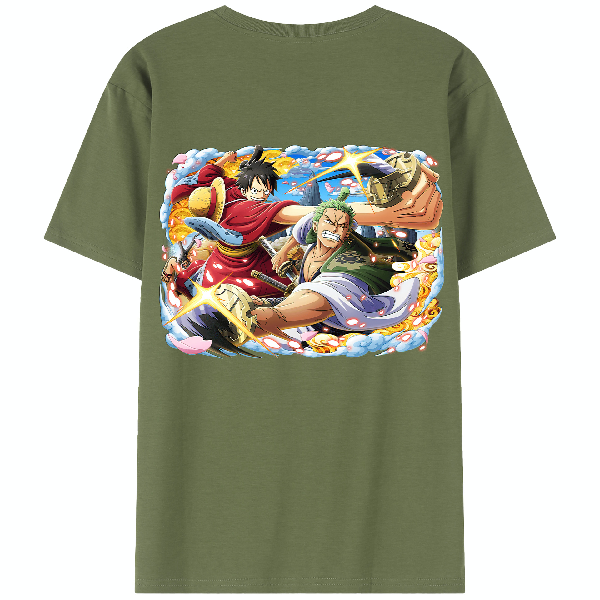 ワンピース モンキー・D・ルフィ ONE PIECE Monkey D. Luffy 綿100％半袖Tシャツ（背面プリント）